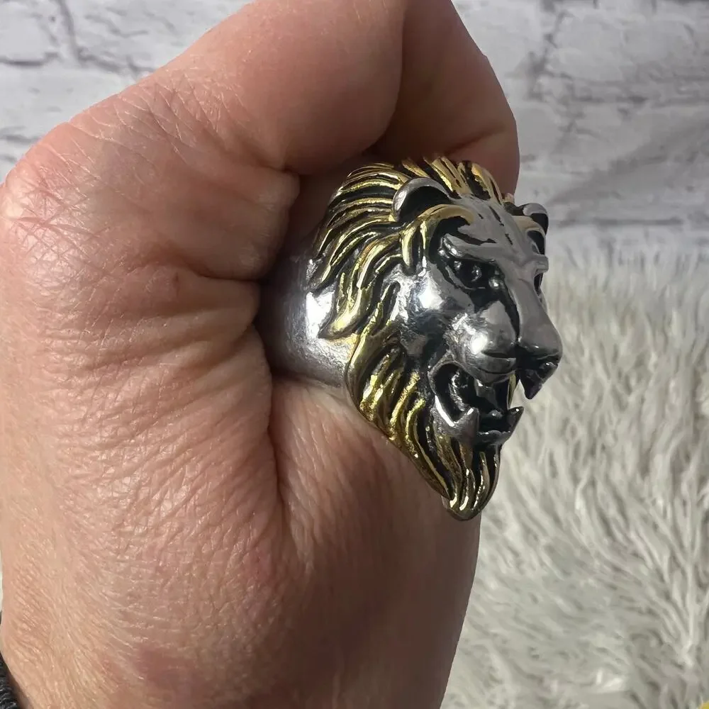 Bikers Vintage Lions Head Ring Men’s Size 13
